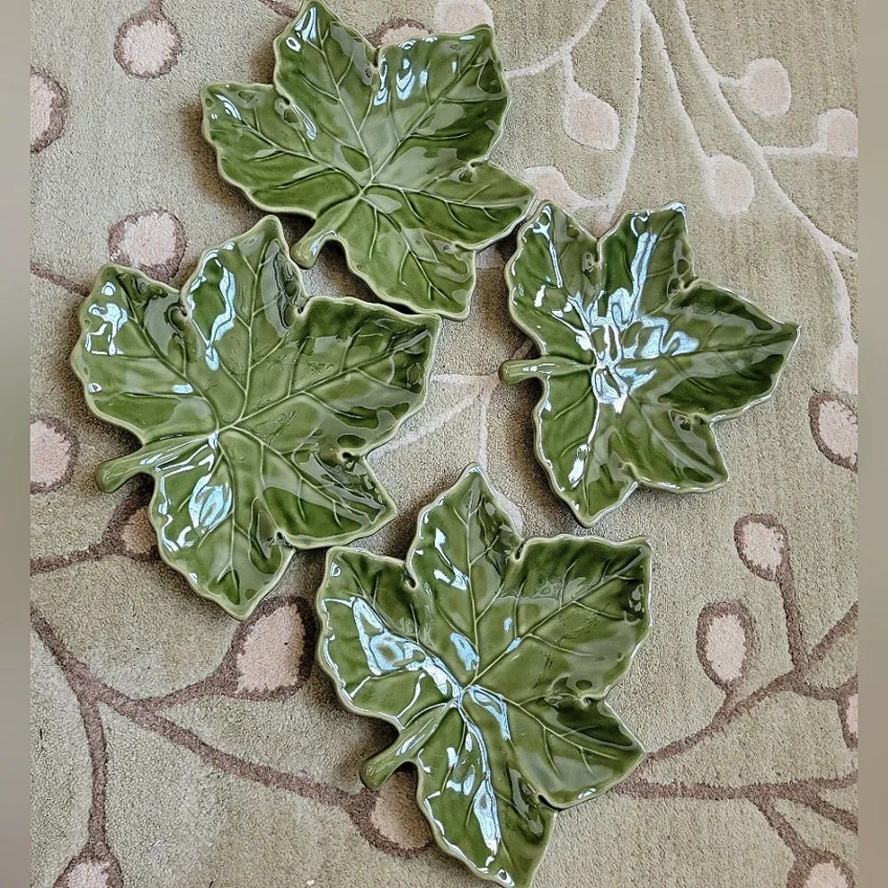 Pottery Barn Leaf Shaped Plates Brand New